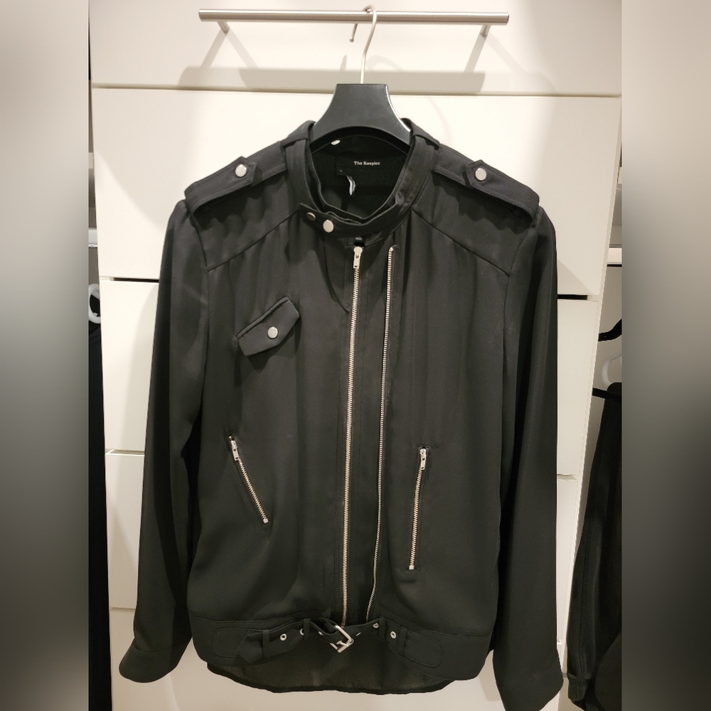 The Kooples Blouse Black Large Motorcycle